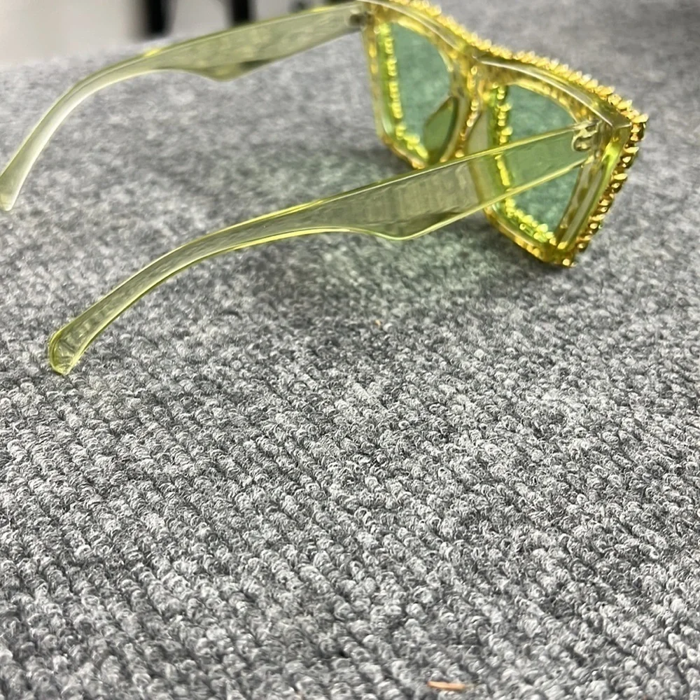 GreeksGlasses Green Rhinestone styled Sunglasses